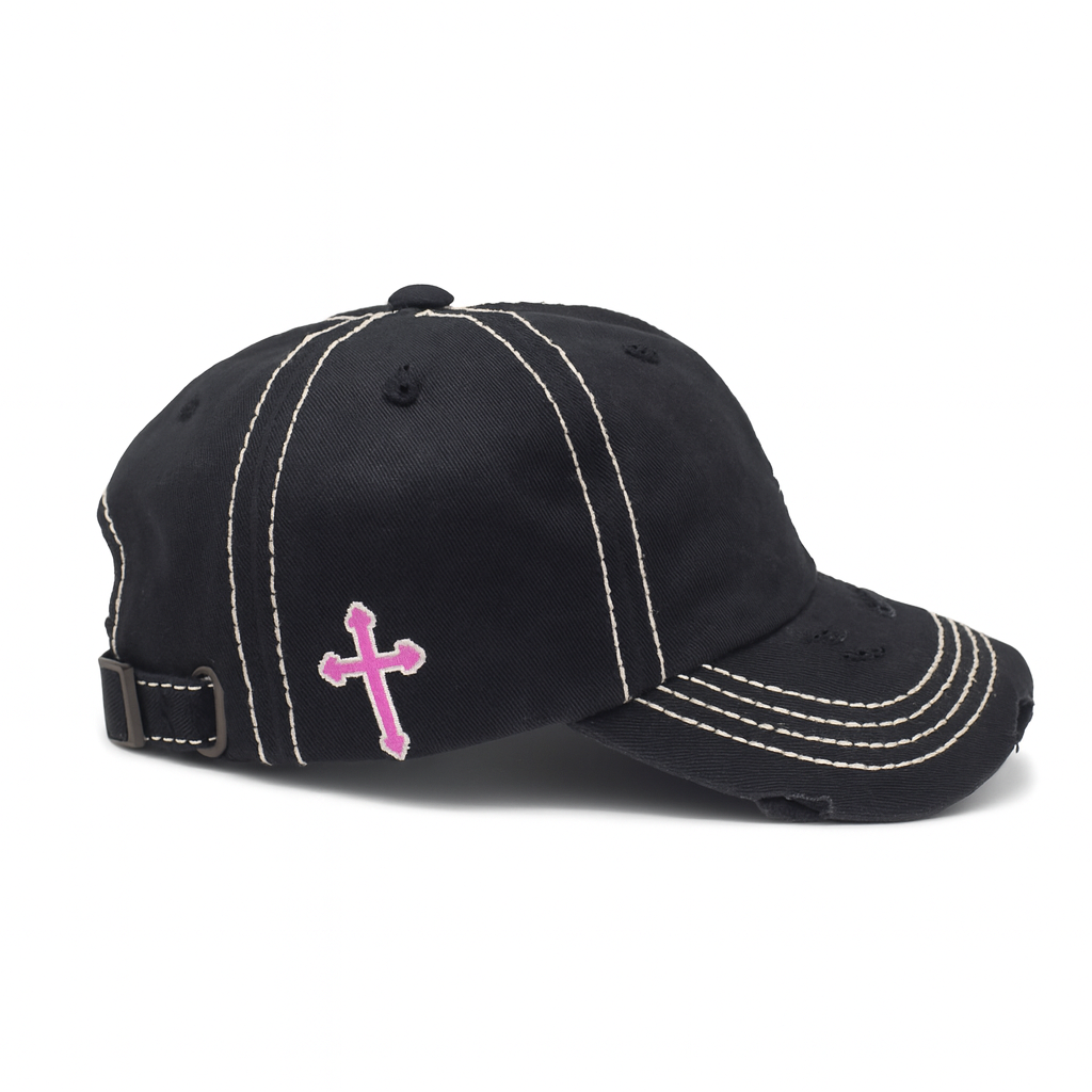 Know Jesus Know Peace Distressed Denim Cap