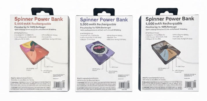 Spinner Power Bank – 5000mAh Portable Charger (Various Styles)