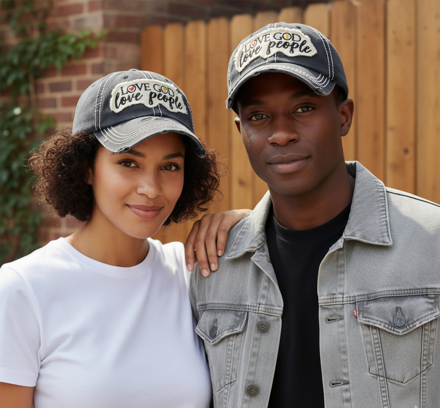 Love God, Love People Distressed Baseball Cap.