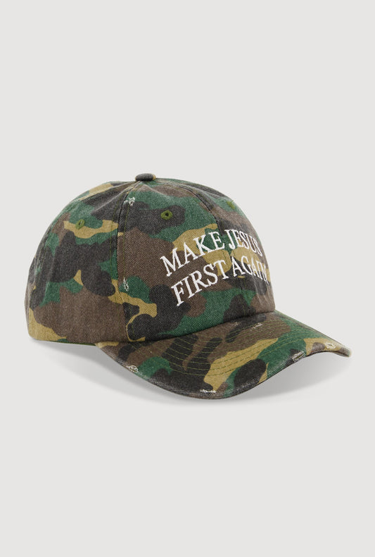 Make Jesus First Again Baseball Cap - Camo