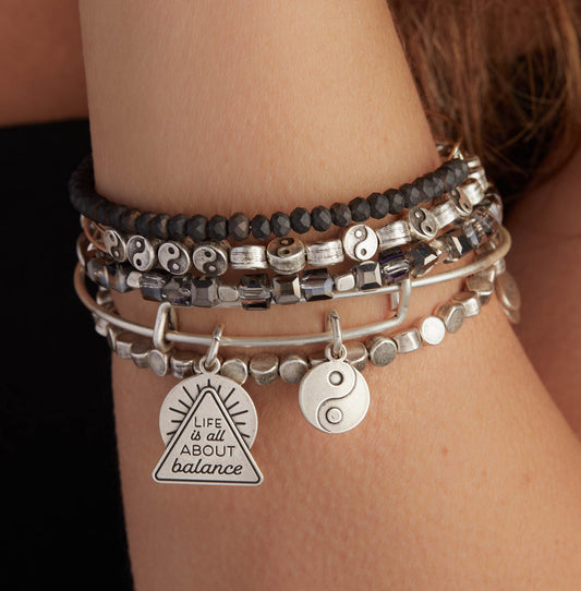 Life Is All About Balance' Yin Yang Duo Charm Bangle