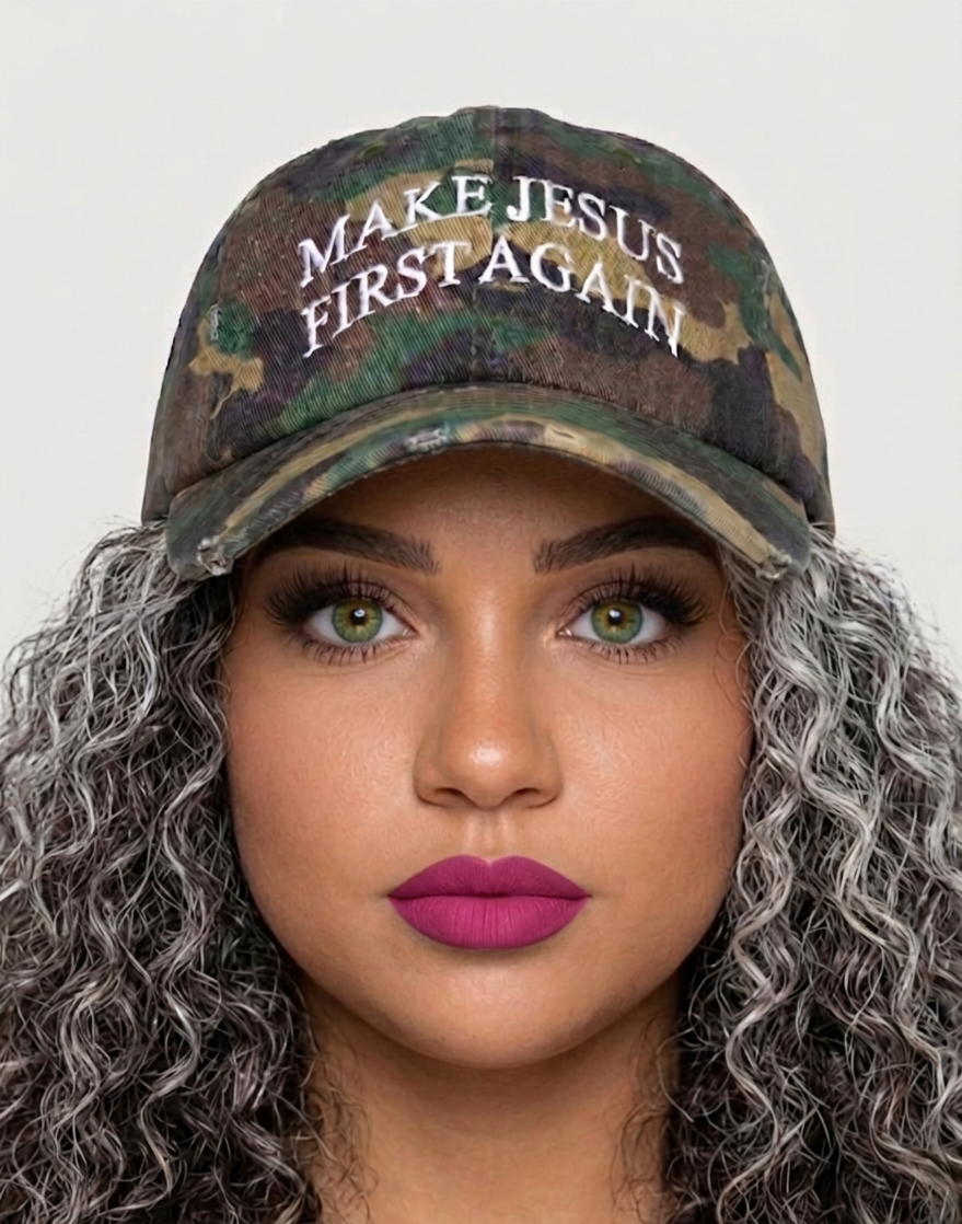 Make Jesus First Again Baseball Cap - Camo