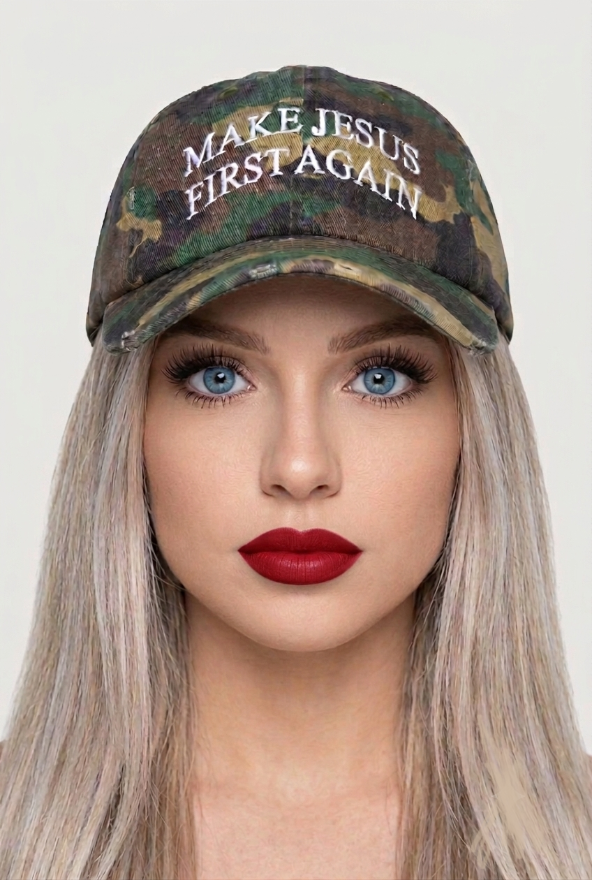 Make Jesus First Again Baseball Cap - Camo